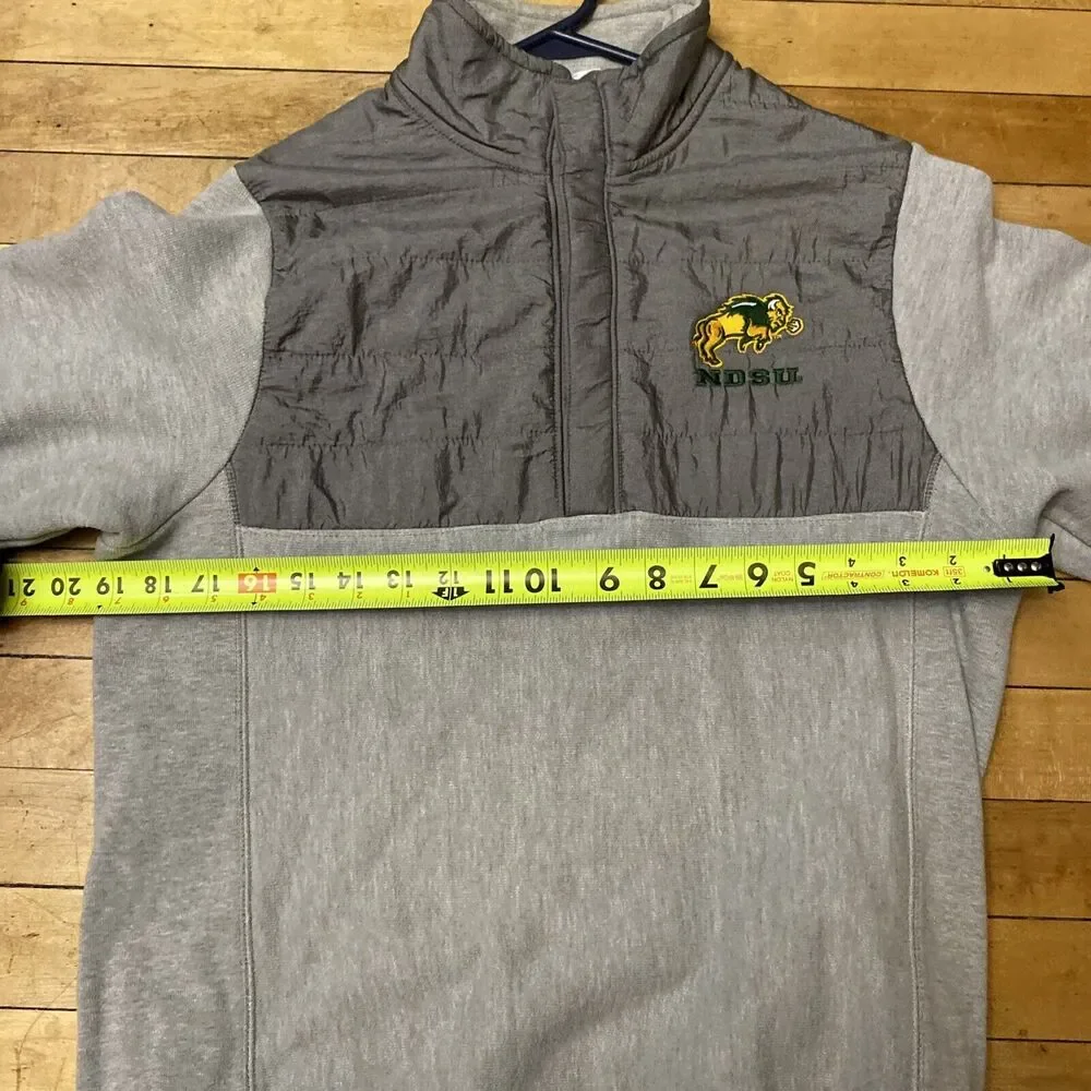 Champion Men’s Sweatshirt Vintage NDSU Bison Long Sleeve Pullover Buttons